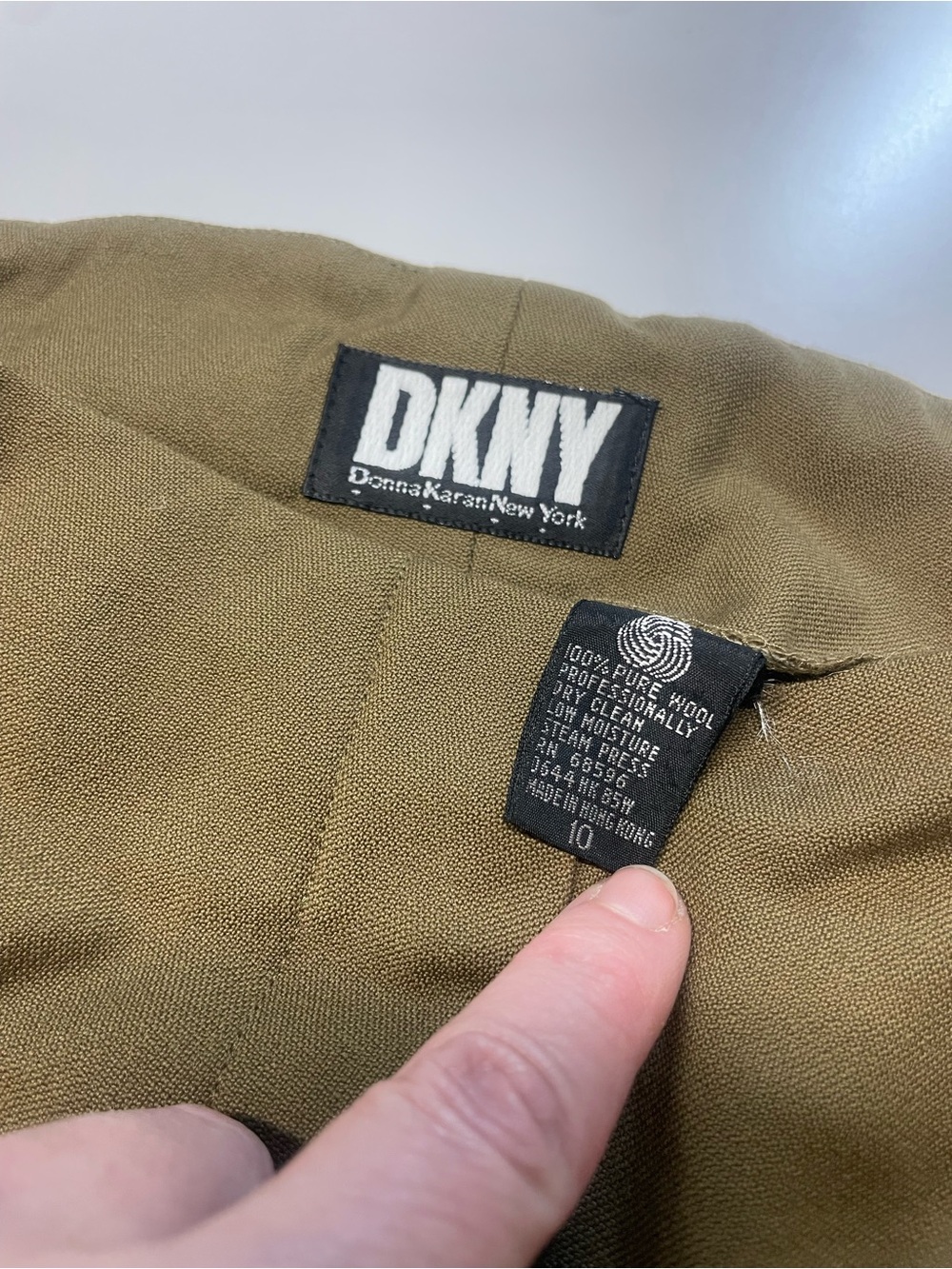 DKNY Women’s Olive Brown Wool Maxi Skirt